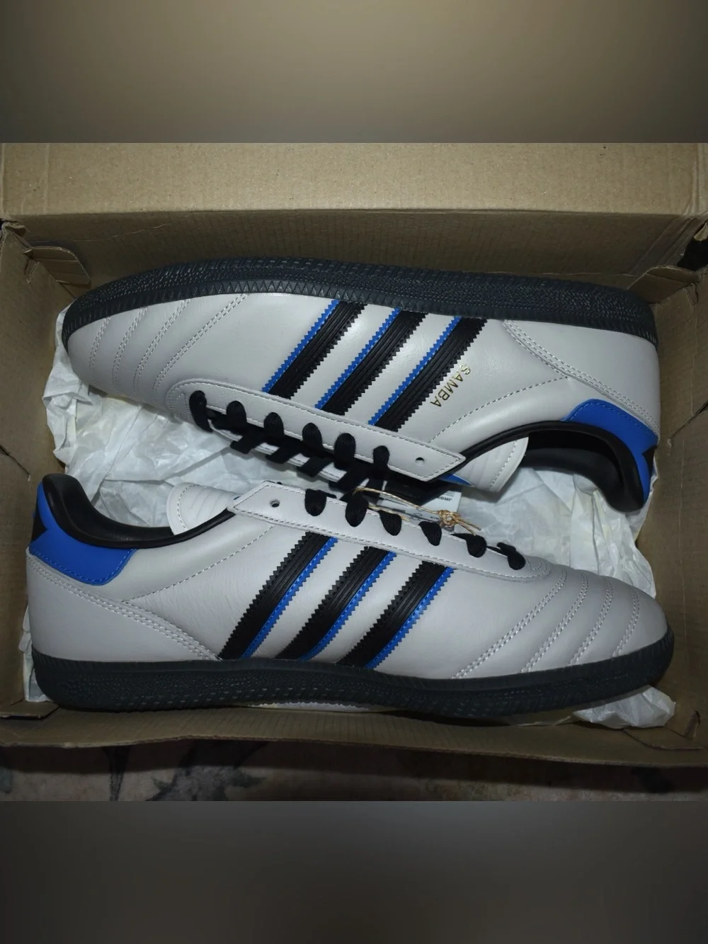 Adidas Samba JP Grey Black Blue Leather Sneakers Men’s 11.5 NWT